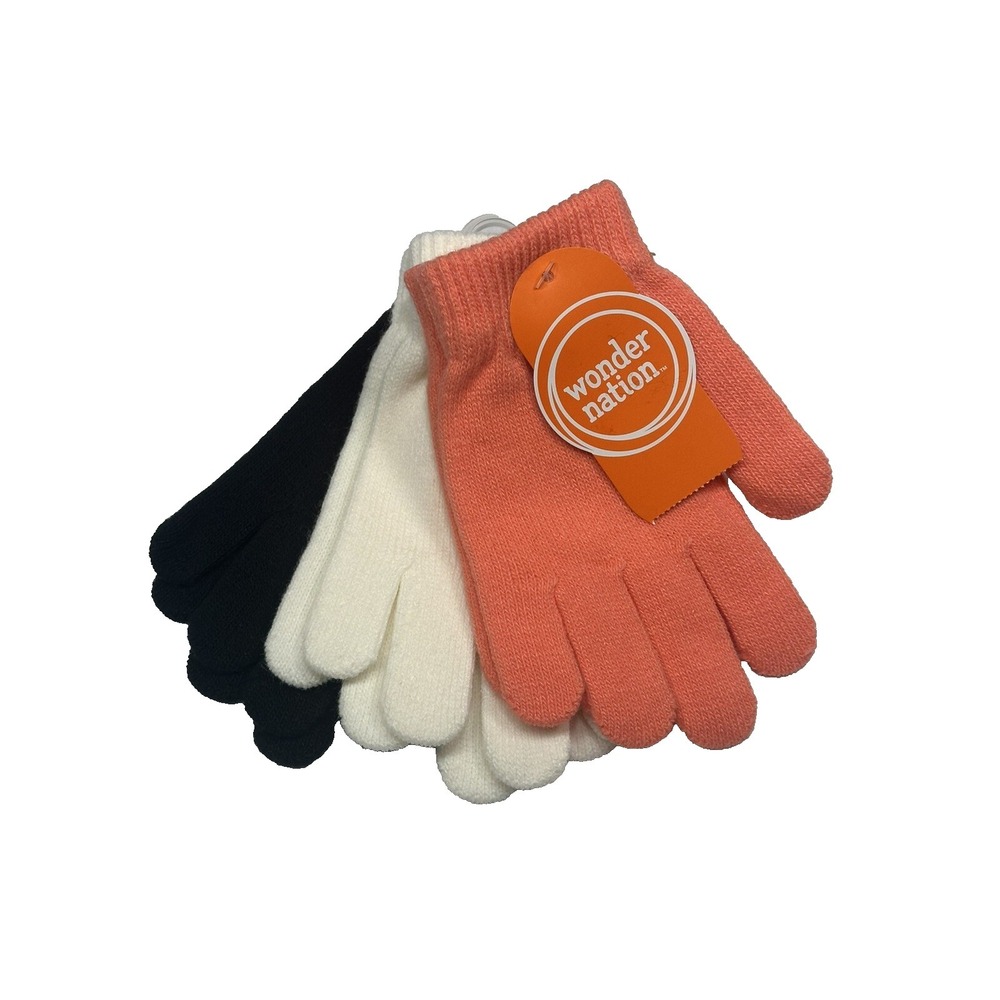 NEW wonder nation 3 pack girls winter gloves OSFM 3‎ pairs
